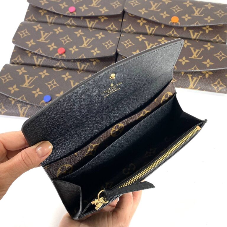 louis vuitton cuzdan emily kahve monogram ici siyah19x9.5 cm
