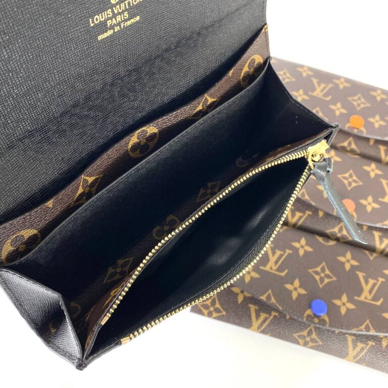 louis vuitton cuzdan emily kahve monogram ici siyah19x9.5 cm