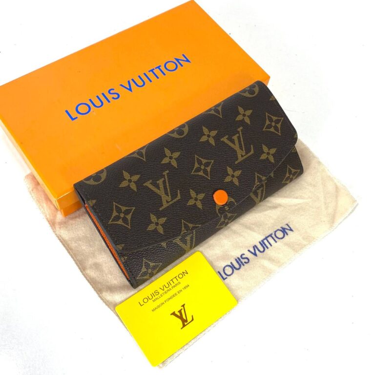louis vuitton cuzdan emily kahve monogram ici turuncu 19x9.5 cm
