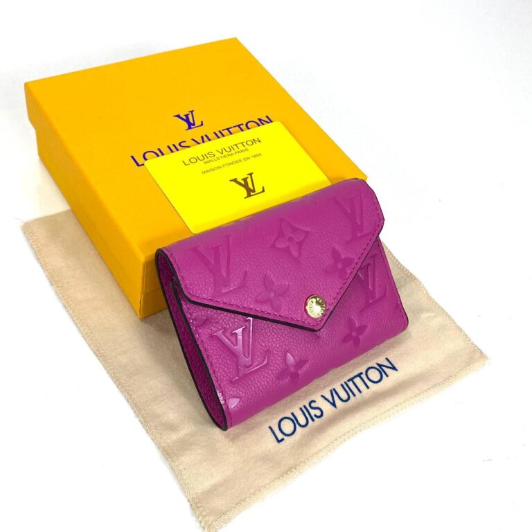 louis vuitton cuzdan victorine fusya hakiki deri 12x9.5 cm