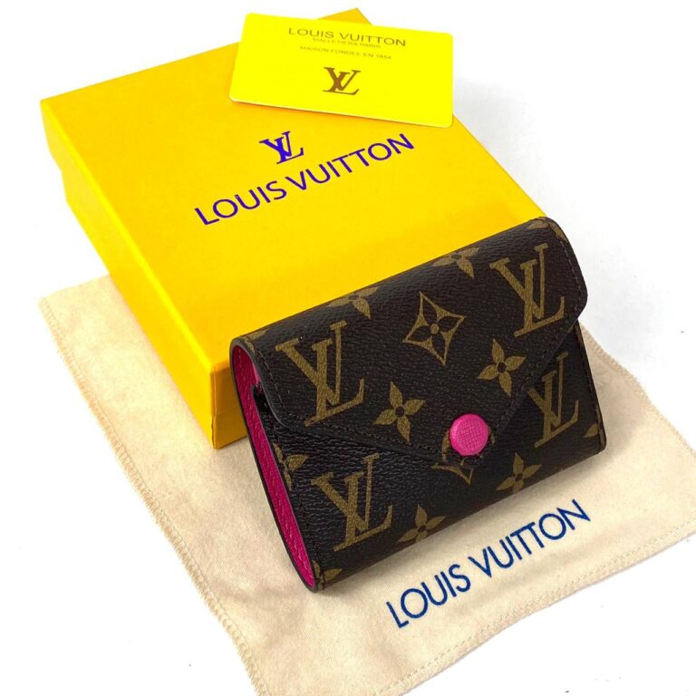 louis vuitton cuzdan victorine kahve monogram ici fusya renk hakiki deri 12x9.5 cm