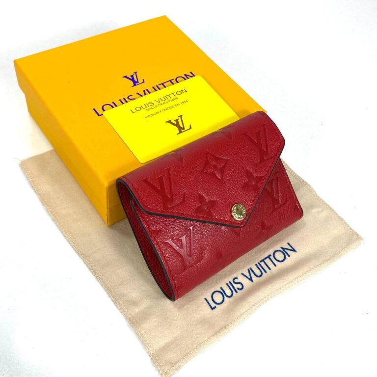 louis vuitton cuzdan victorine kirmizi hakiki deri 12x9.5 cm