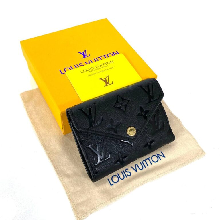 louis vuitton cuzdan victorine siyah hakiki deri 12x9.5 cm