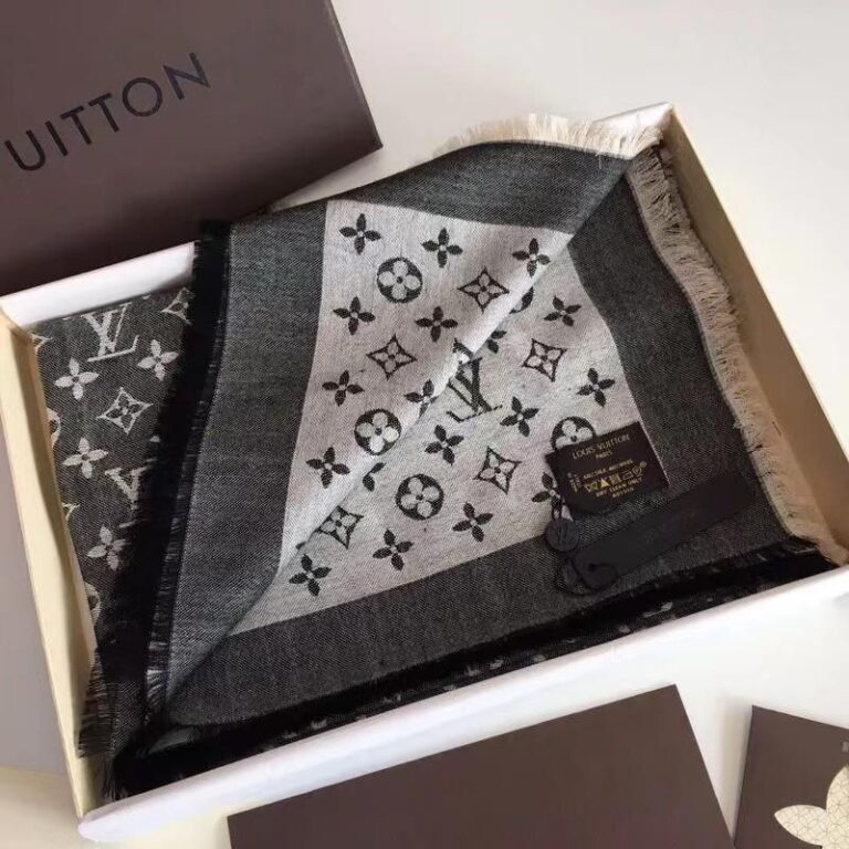 louis vuitton sal esarp ipek kasmir yuksek kalite 140x140 cm siyah gri