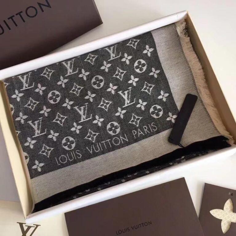 louis vuitton sal esarp ipek kasmir yuksek kalite 140x140 cm siyah gri