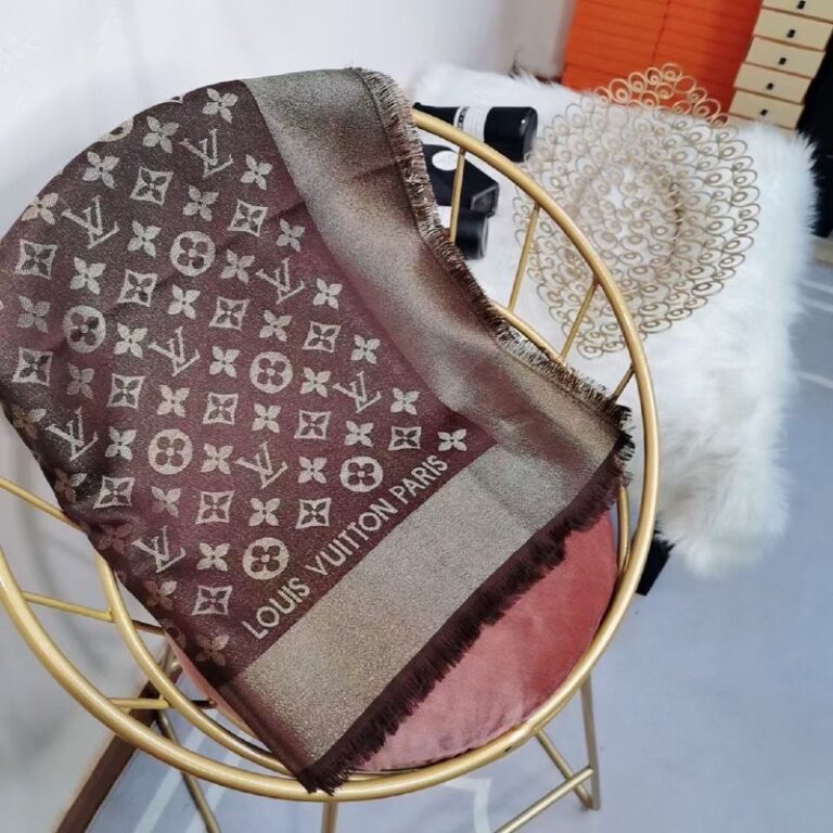 louis vuitton sal esarp ipek kasmir yuksek kalite kahve simli 140x140 cm