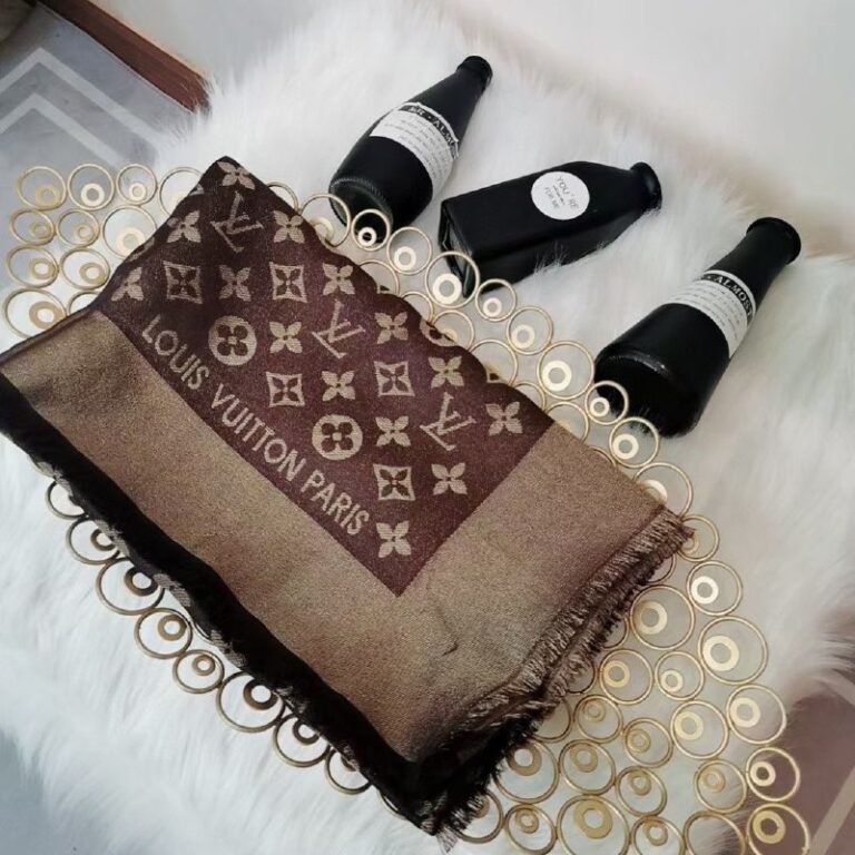 louis vuitton sal esarp ipek kasmir yuksek kalite kahve simli 140x140 cm