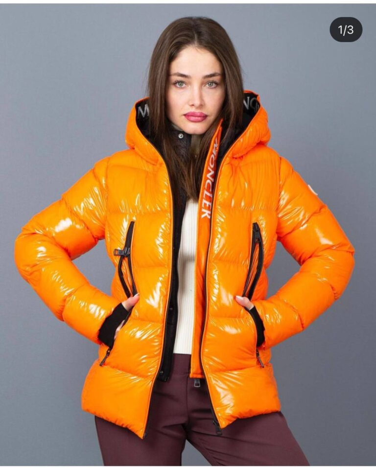 moncler mont turuncu parlak cift fermuarli yuksek kalite