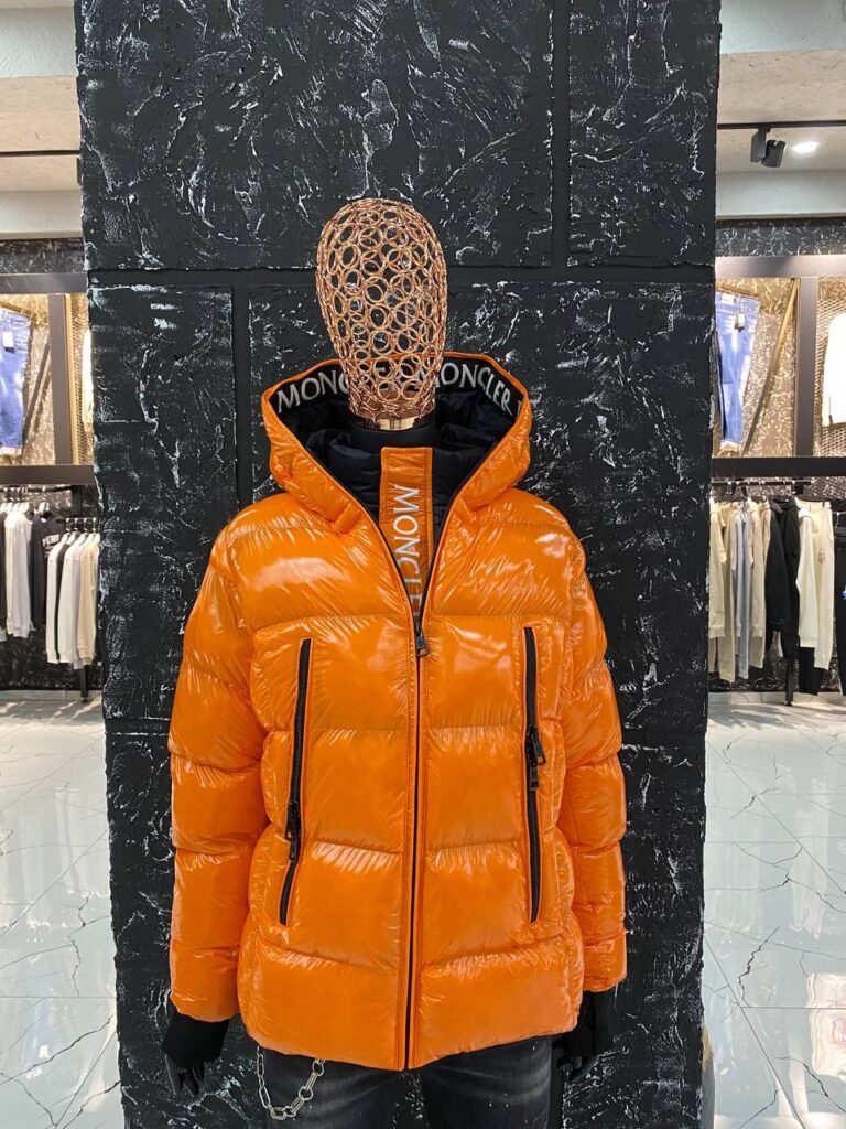 moncler mont turuncu parlak cift fermuarli yuksek kalite