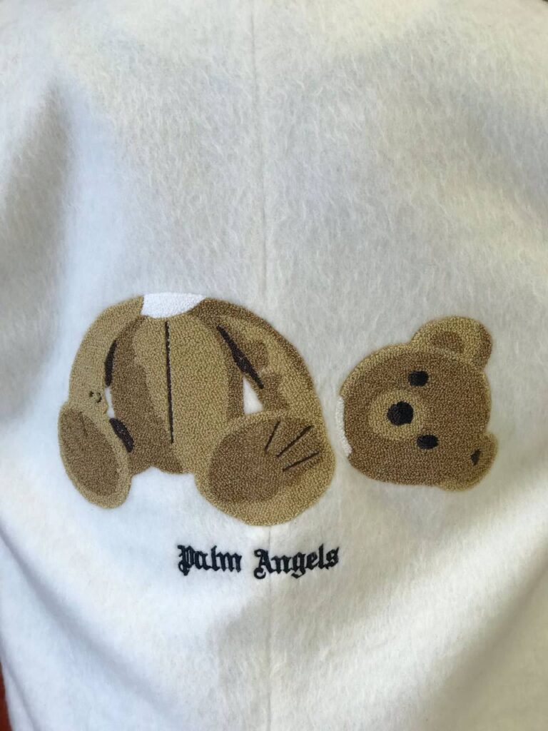 palm angels kaban palto kapusonlu ayicik detayli uzun ithal kumas