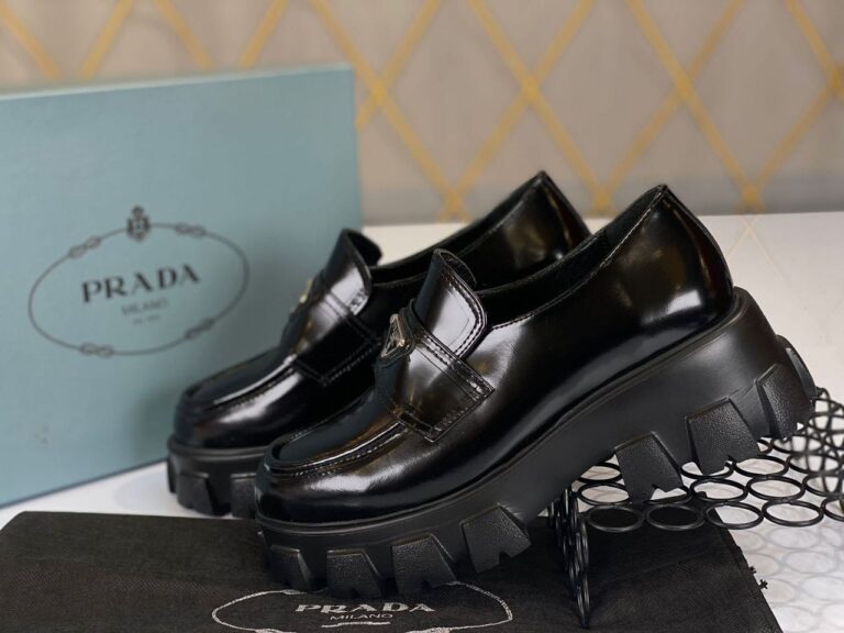 prada ayakkabi loafer kalin siyah topuk yukseklik 6 cm