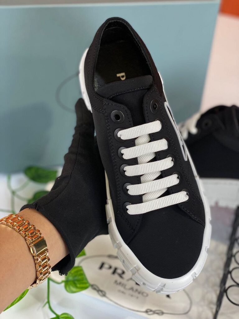 prada ayakkabi nylon gabardine sneakers siyah
