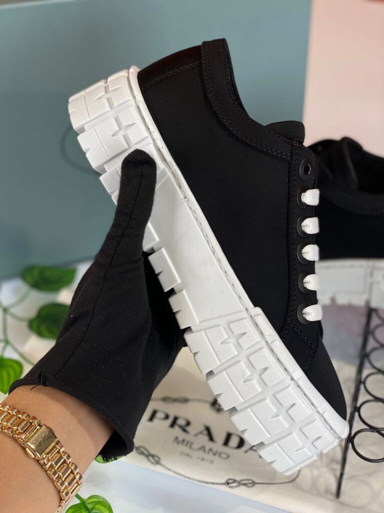 prada ayakkabi nylon gabardine sneakers siyah
