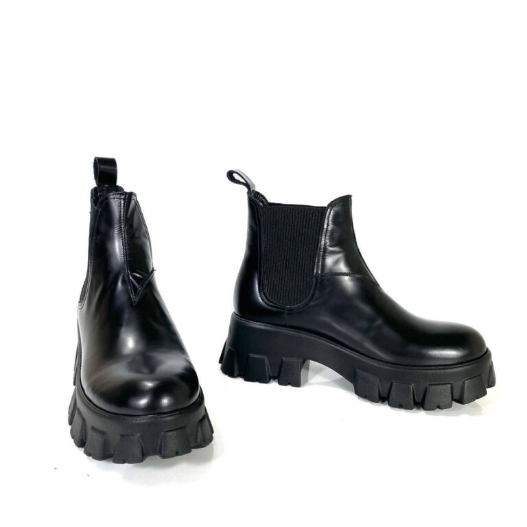prada bot monolith chelsea siyah bot hakiki deri