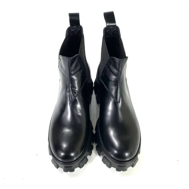 prada bot monolith chelsea siyah bot hakiki deri
