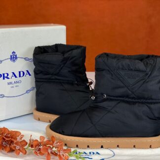 prada bot shearling ankle siyah puf su gecirmez