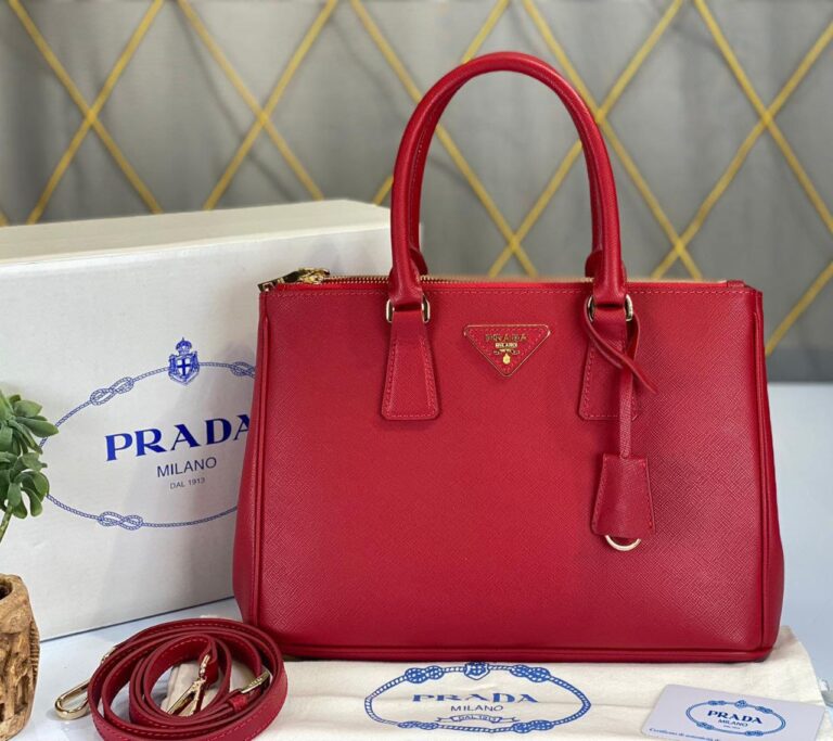 prada canta saffiano buyuk boy kirmizi 30x22x12 cm