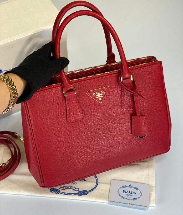 prada canta saffiano buyuk boy kirmizi 30x22x12 cm