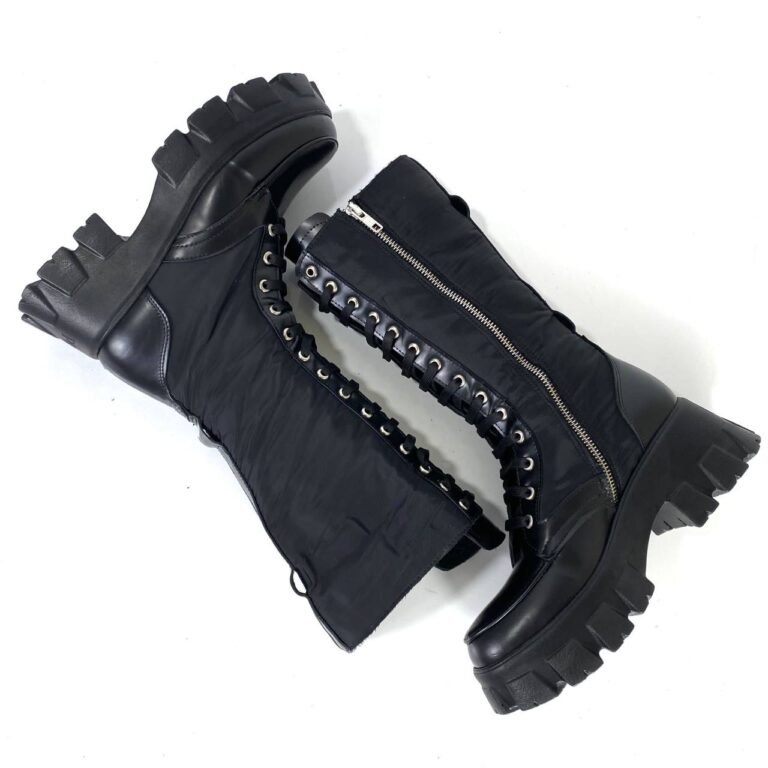 prada cizme monolith siyah hakiki deri topuk 6 cm yanlari portatif