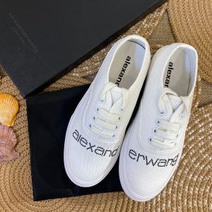 alexander wang ayakkabi beyaz sneakers canvas dropout logo