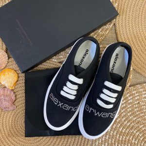 alexander wang ayakkabi lacivert sneakers canvas dropout logo