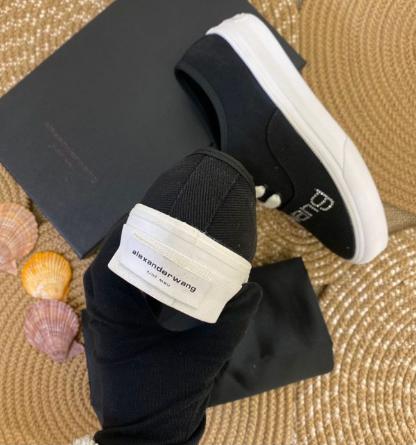 alexander wang ayakkabi lacivert sneakers canvas dropout logo