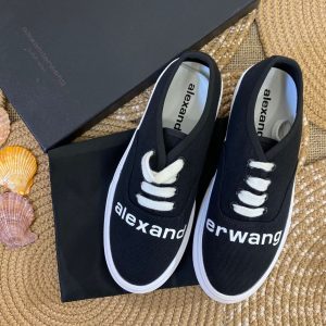 alexander wang ayakkabi siyah sneakers canvas dropout logo