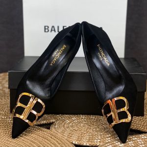 balenciaga ayakkabi siyah suet 7 cm topuklu