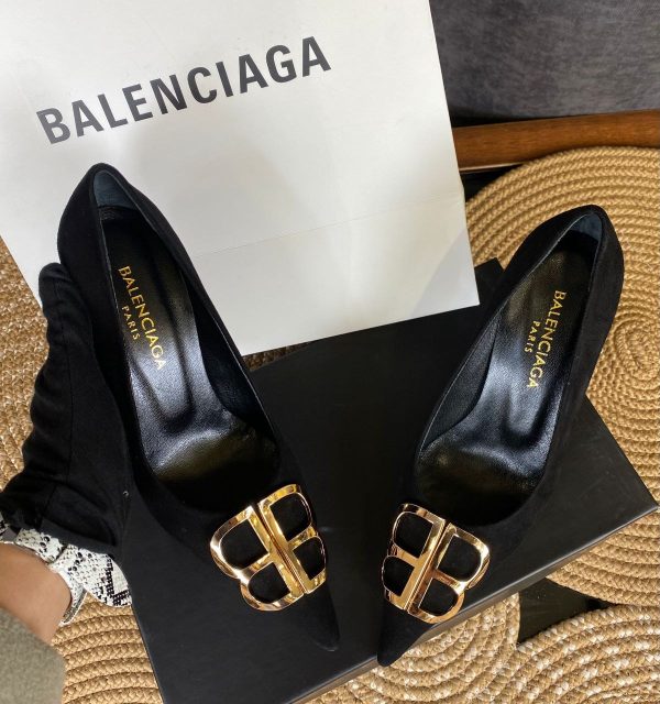 balenciaga ayakkabi siyah suet 7 cm topuklu