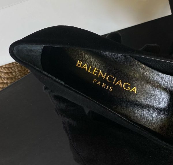 balenciaga ayakkabi siyah suet 7 cm topuklu