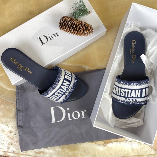 christian dior terlik dway lacivert beyaz nakisli
