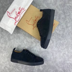 christian louboutin ayakkabi erkek sneakers siyah suet