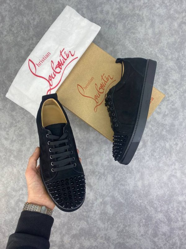 christian louboutin ayakkabi erkek sneakers siyah suet