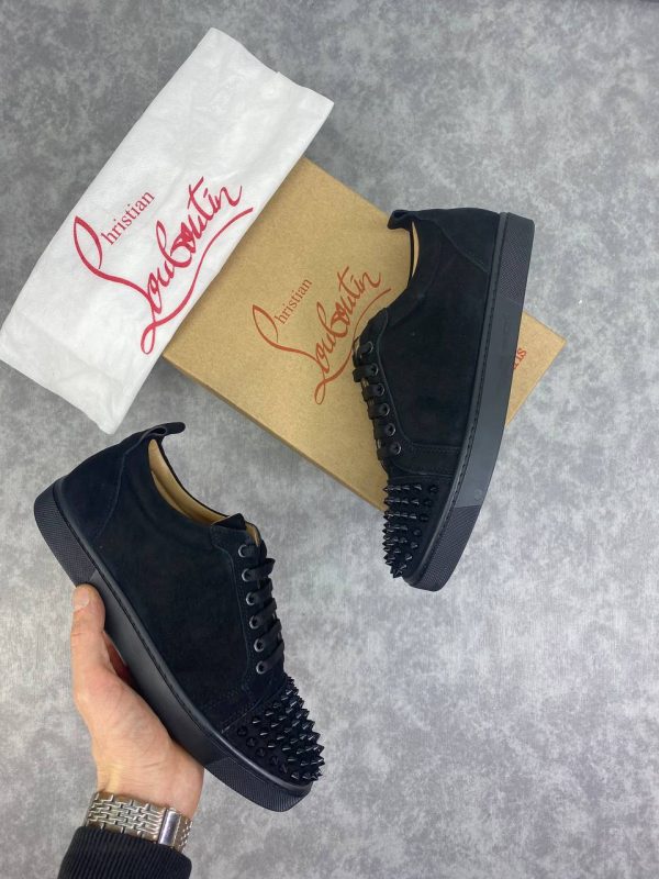 christian louboutin ayakkabi erkek sneakers siyah suet