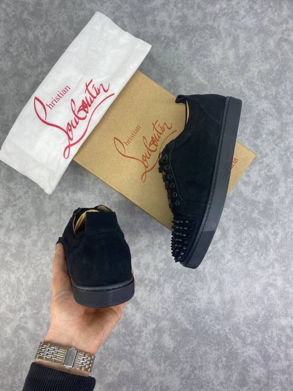christian louboutin ayakkabi erkek sneakers siyah suet