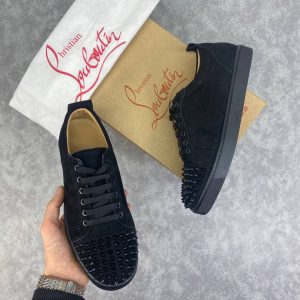 christian louboutin ayakkabi sneakers unisex siyah suet zimbali