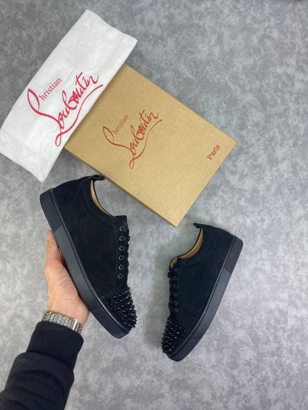 christian louboutin ayakkabi sneakers unisex siyah suet zimbali