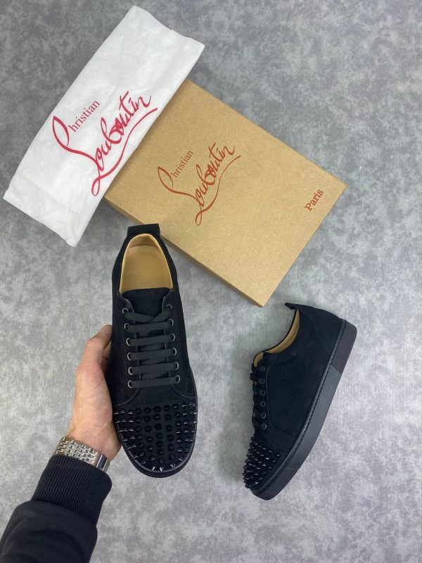 christian louboutin ayakkabi sneakers unisex siyah suet zimbali