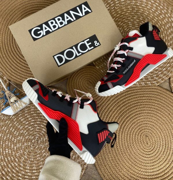dolce gabbana ayakkabi sneakers siyah kirmizi beyaz