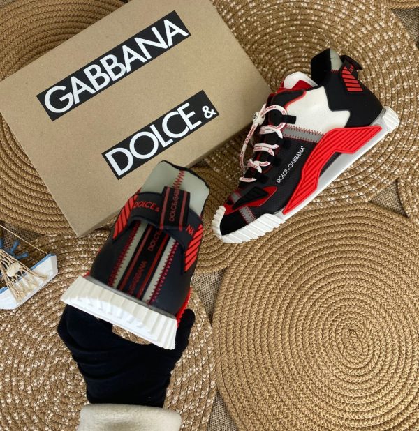 dolce gabbana ayakkabi sneakers siyah kirmizi beyaz