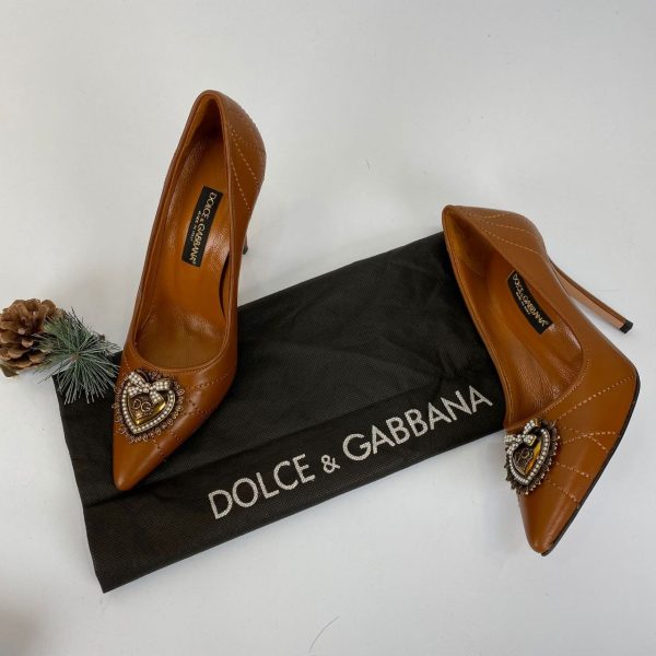 dolce gabbana ayakkabi taba stiletto 7 cm