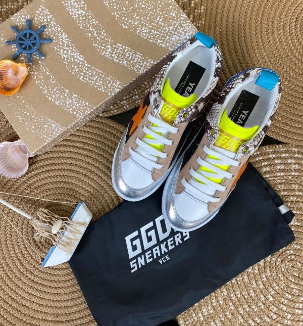 golden goose ayakkabi sneakers beyaz silver pembe turuncu