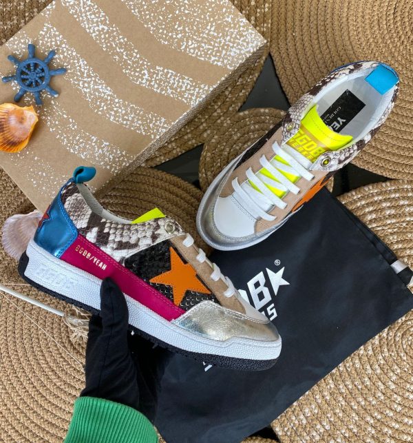 golden goose ayakkabi sneakers beyaz silver pembe turuncu