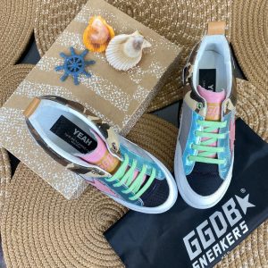 golden goose ayakkabi sneakers pembe mavi