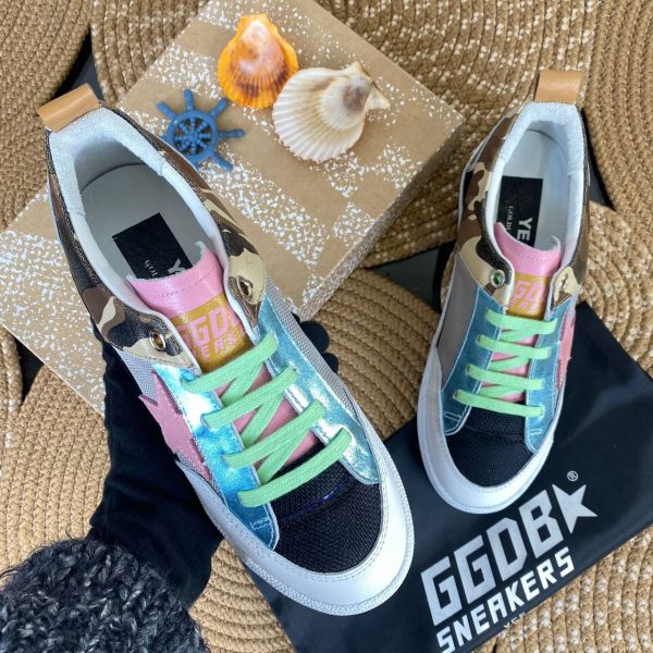 golden goose ayakkabi sneakers pembe mavi