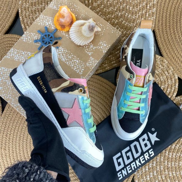 golden goose ayakkabi sneakers pembe mavi