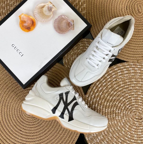 gucci ayakkabi new erea sneakers beyaz new york yankees logolu