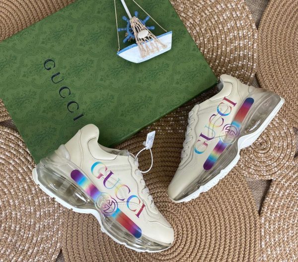 gucci ayakkabi renkli̇ logo sneaker rhyton seffaf taban