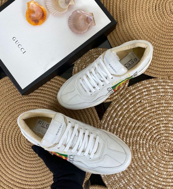 gucci ayakkabi rhtyon sneakers beyaz gucci logolu