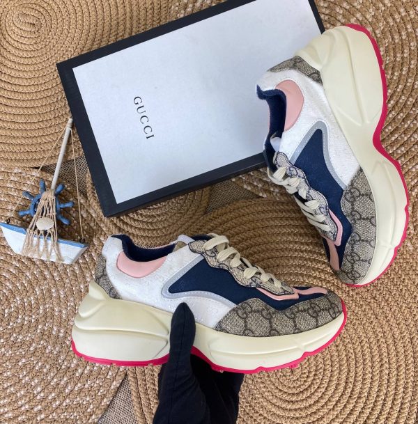 gucci ayakkabi rhyton pembe lacivert sneaker